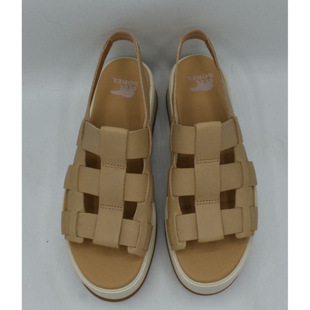 Sorel Womens Size 9 Dayspring Honest Beige Leather Slingback Sandals Shoes - Picture 4 of 14